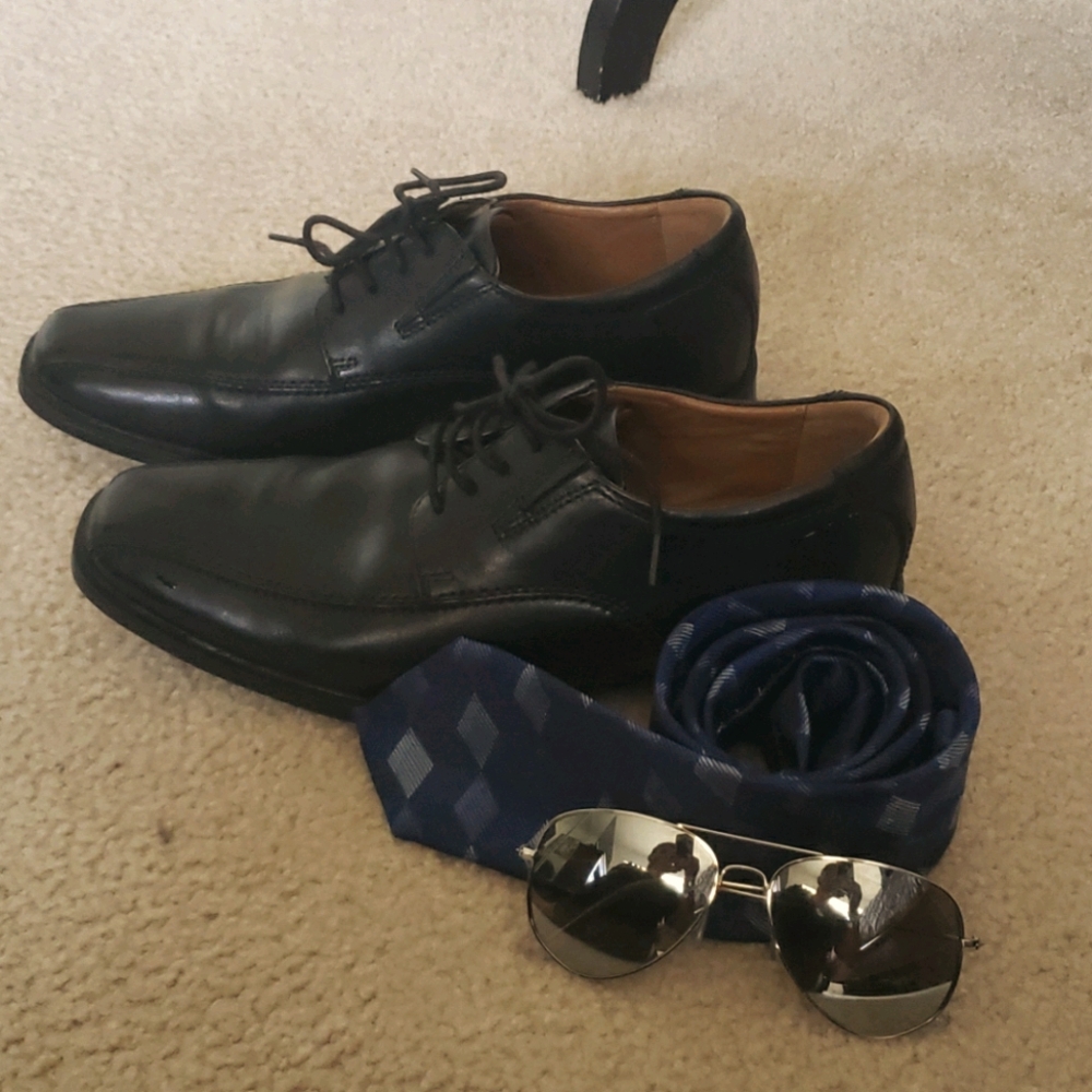 Mens leather clark dress shoe